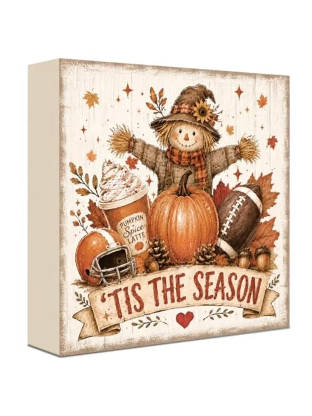 Fall Decorations for Home Football Pumpkin Wood Sign Fall Wall Shelf Decor
